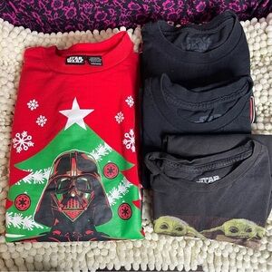 Star Wars men’s bundle of 4 Crewneck Sweater and 3 shirts Size Medium
